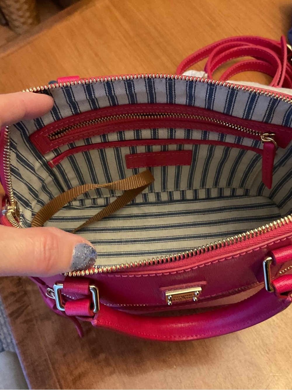 Dooney & Bourke Hot Pink Saffiano Leather Small Domed Satchel NWT - Picture 11 of 15